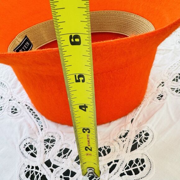 New WYETH Tenley in Orange Mohair Wool Flat Top Bucket Hat Women’s One Size main image 13